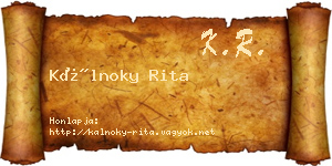 Kálnoky Rita névjegykártya