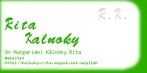 rita kalnoky business card