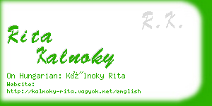 rita kalnoky business card